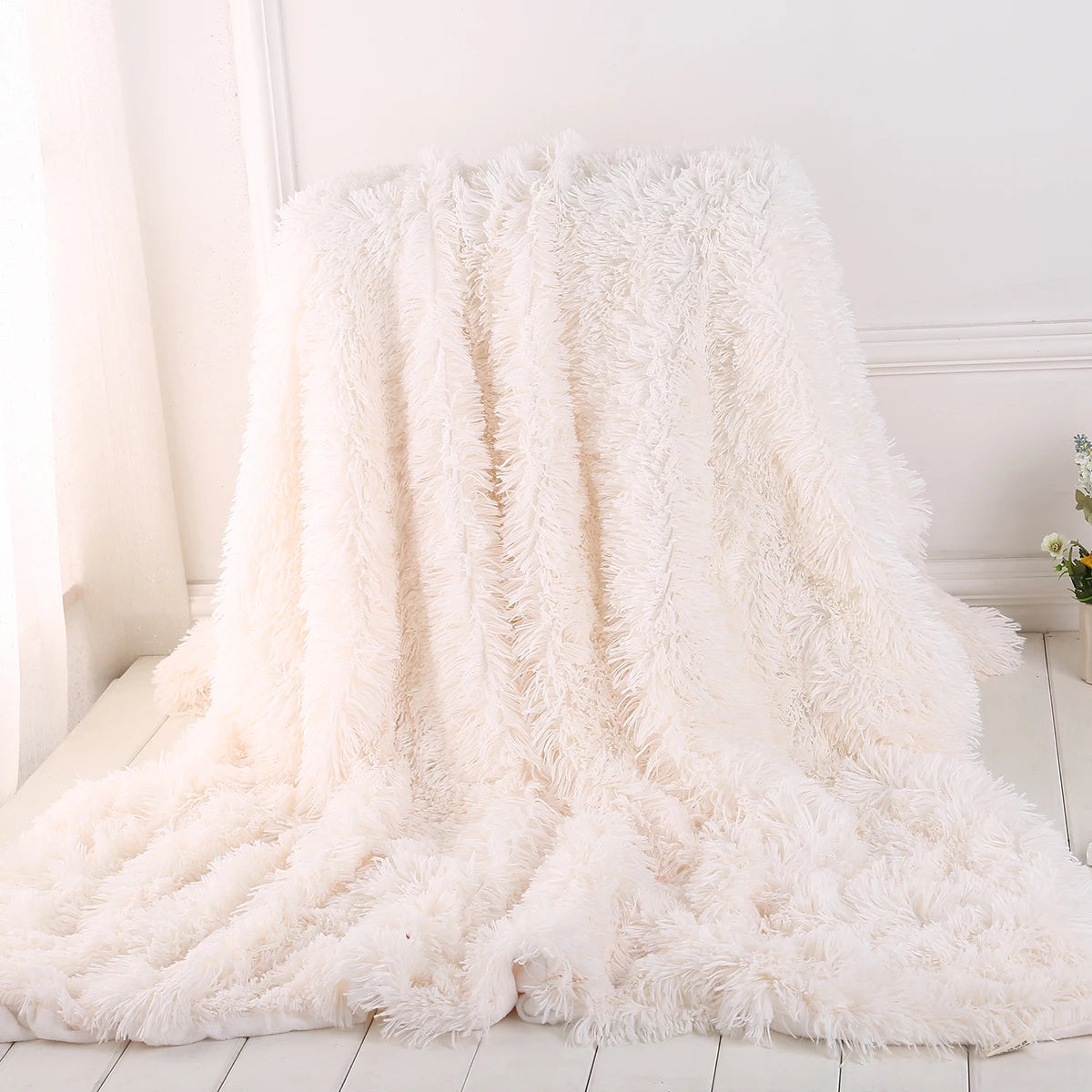 ソファ、ベッド用のロングシャギープラッシュブランケット