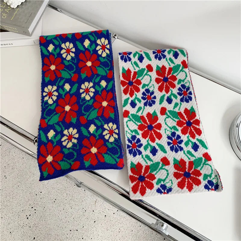 レディース 韓国風ニットマフラー - 冬用ロングショール、暖かくておしゃれ